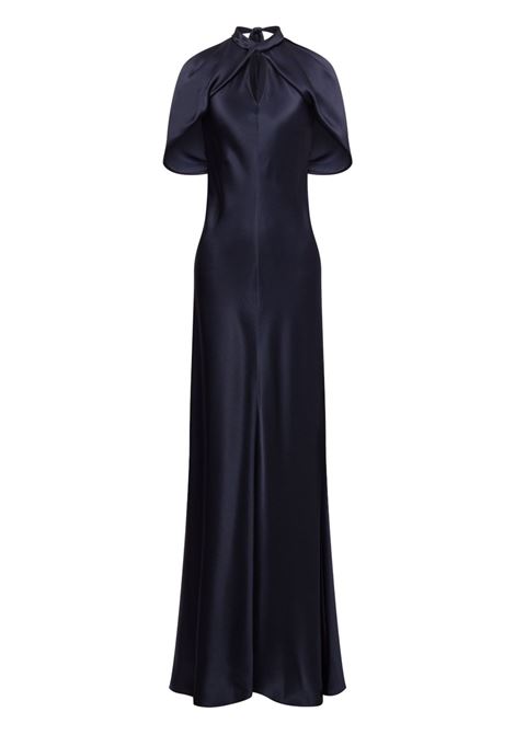 Abito lungo drappeggiato in blu Alberta Ferretti - donna